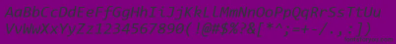 Шрифт ConsolasItalic – чёрные шрифты на фиолетовом фоне