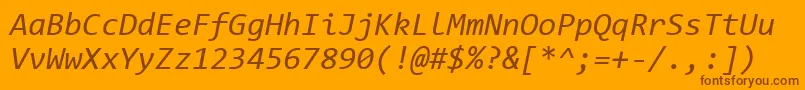 Шрифт ConsolasItalic – коричневые шрифты на оранжевом фоне