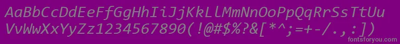 Шрифт ConsolasItalic – серые шрифты на фиолетовом фоне