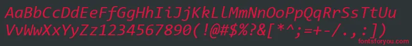 ConsolasItalic Font – Red Fonts on Black Background