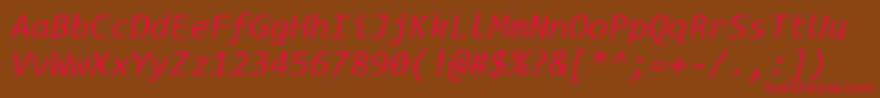 ConsolasItalic Font – Red Fonts on Brown Background