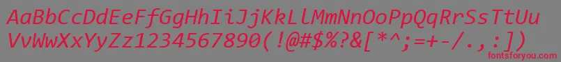 フォントConsolasItalic – 赤い文字の灰色の背景