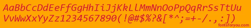 ConsolasItalic Font – Red Fonts on Orange Background