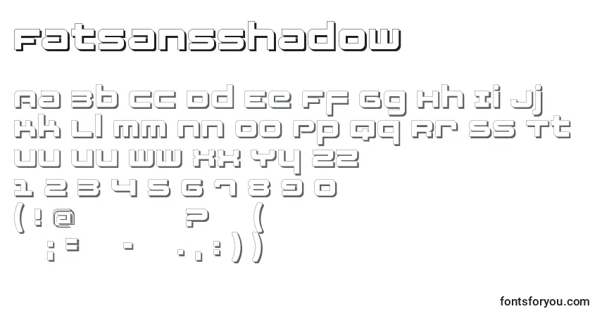 A fonte Fatsansshadow – alfabeto, números, caracteres especiais
