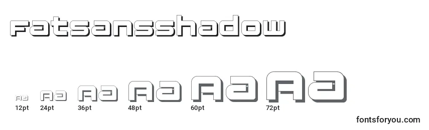 Größen der Schriftart Fatsansshadow