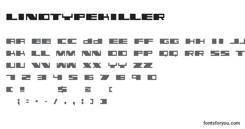 Schriftart Linotypekiller – Alphabet, Zahlen, spezielle Symbole