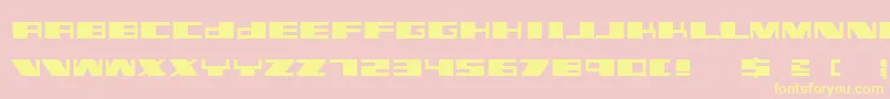 Linotypekiller-Schriftart – Gelbe Schriften auf rosa Hintergrund