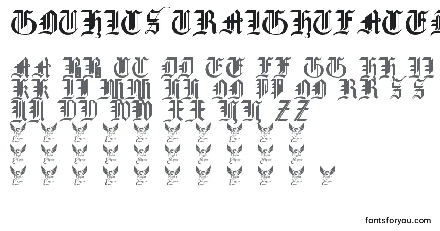 A fonte GothicStraightFaced16thC. – alfabeto, números, caracteres especiais