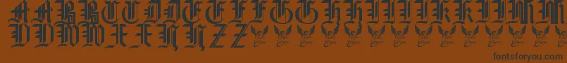 GothicStraightFaced16thC. Font – Black Fonts on Brown Background