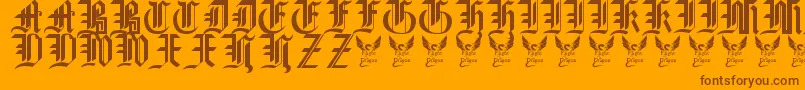 GothicStraightFaced16thC. Font – Brown Fonts on Orange Background