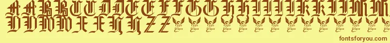 GothicStraightFaced16thC. Font – Brown Fonts on Yellow Background