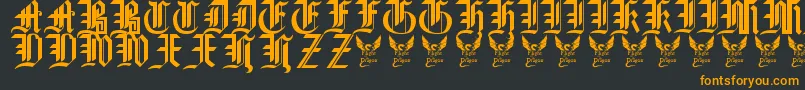 GothicStraightFaced16thC. Font – Orange Fonts on Black Background