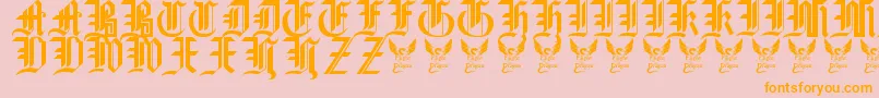 GothicStraightFaced16thC. Font – Orange Fonts on Pink Background