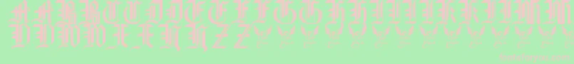 GothicStraightFaced16thC. Font – Pink Fonts on Green Background