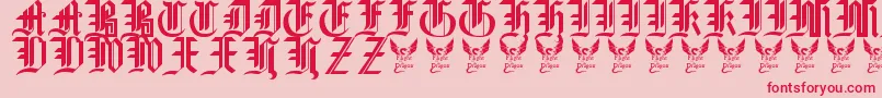 GothicStraightFaced16thC. Font – Red Fonts on Pink Background