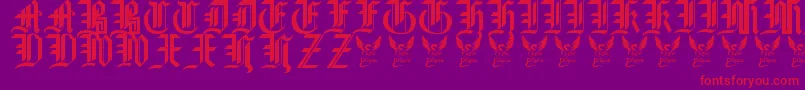 GothicStraightFaced16thC. Font – Red Fonts on Purple Background
