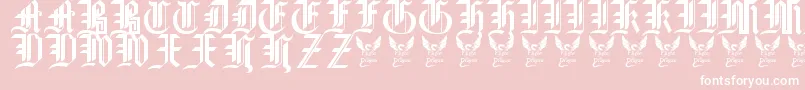 GothicStraightFaced16thC. Font – White Fonts on Pink Background