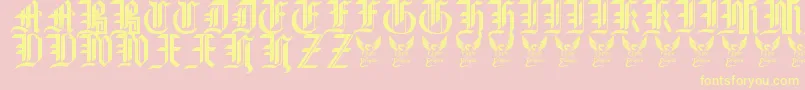 GothicStraightFaced16thC. Font – Yellow Fonts on Pink Background