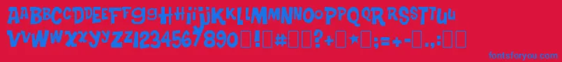 フォントTurkeySandwich – 赤い背景に青い文字