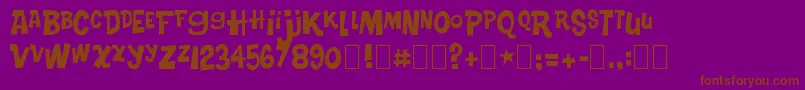 フォントTurkeySandwich – 紫色の背景に茶色のフォント