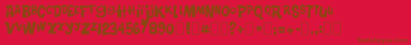 フォントTurkeySandwich – 赤い背景に茶色の文字
