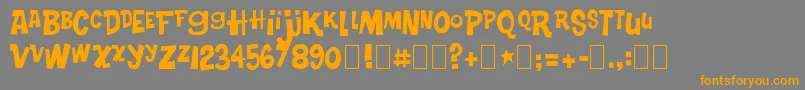 フォントTurkeySandwich – オレンジの文字は灰色の背景にあります。