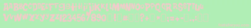 フォントTurkeySandwich – 緑の背景にピンクのフォント