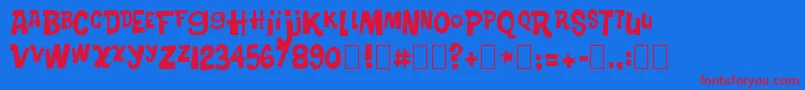 フォントTurkeySandwich – 赤い文字の青い背景