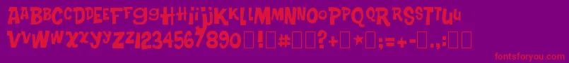 フォントTurkeySandwich – 紫の背景に赤い文字