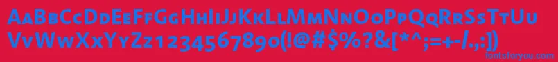 LinotypeAromaBoldSc Font – Blue Fonts on Red Background