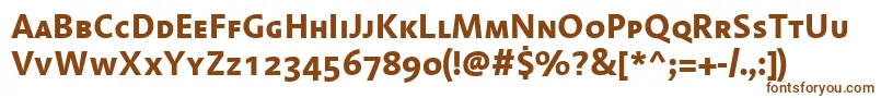 LinotypeAromaBoldSc-fontti – ruskeat fontit valkoisella taustalla