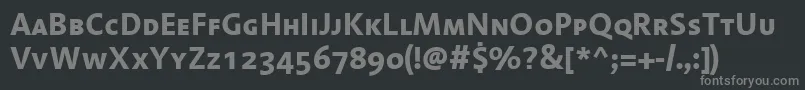 Czcionka LinotypeAromaBoldSc – szare czcionki na czarnym tle