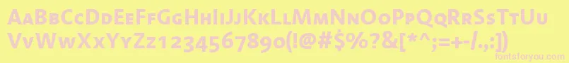 フォントLinotypeAromaBoldSc – ピンクのフォント、黄色の背景