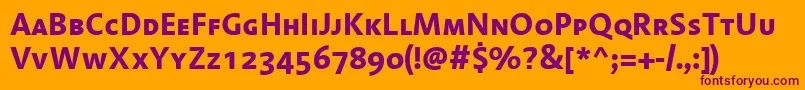 LinotypeAromaBoldSc Font – Purple Fonts on Orange Background