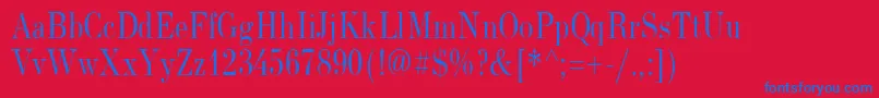 NewStandardOldNarrow Font – Blue Fonts on Red Background