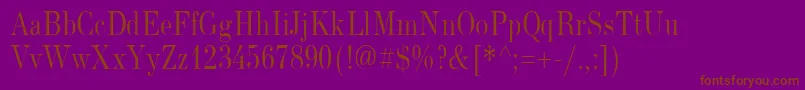 Шрифт NewStandardOldNarrow – коричневые шрифты на фиолетовом фоне