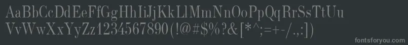 フォントNewStandardOldNarrow – 黒い背景に灰色の文字