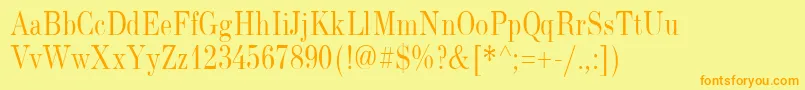 NewStandardOldNarrow Font – Orange Fonts on Yellow Background