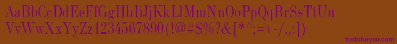 NewStandardOldNarrow Font – Purple Fonts on Brown Background