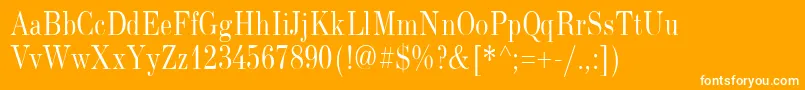 NewStandardOldNarrow Font – White Fonts on Orange Background
