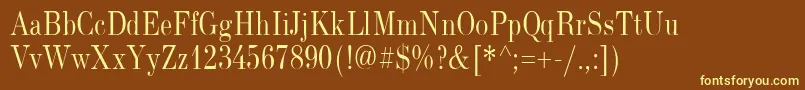 NewStandardOldNarrow Font – Yellow Fonts on Brown Background