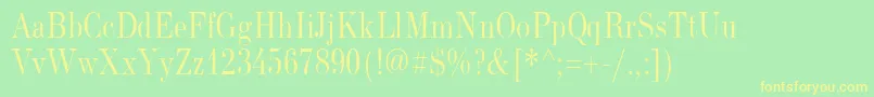 NewStandardOldNarrow Font – Yellow Fonts on Green Background