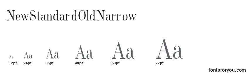 Größen der Schriftart NewStandardOldNarrow