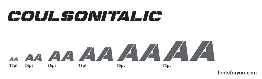 CoulsonItalic Font Sizes