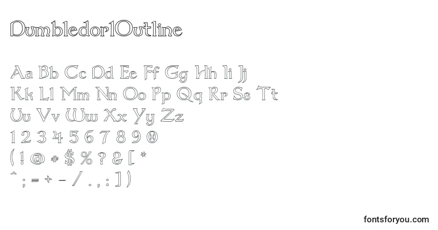 Шрифт Dumbledor1Outline – алфавит, цифры, специальные символы