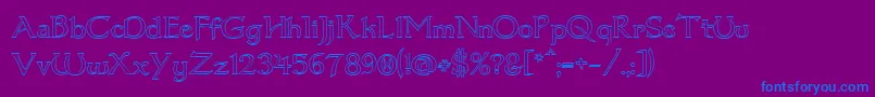 Dumbledor1Outline Font – Blue Fonts on Purple Background