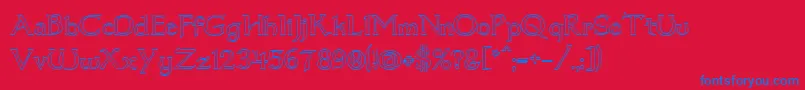 Dumbledor1Outline-Schriftart – Blaue Schriften auf rotem Hintergrund
