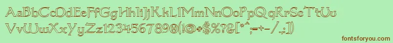 Шрифт Dumbledor1Outline – коричневые шрифты на зелёном фоне