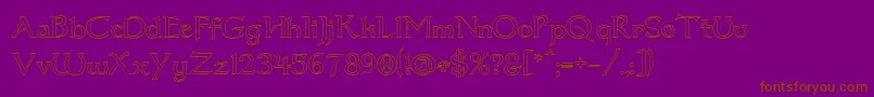 フォントDumbledor1Outline – 紫色の背景に茶色のフォント