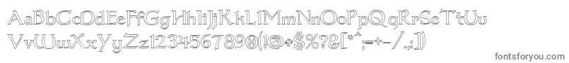 Dumbledor1Outline-fontti – harmaat kirjasimet valkoisella taustalla